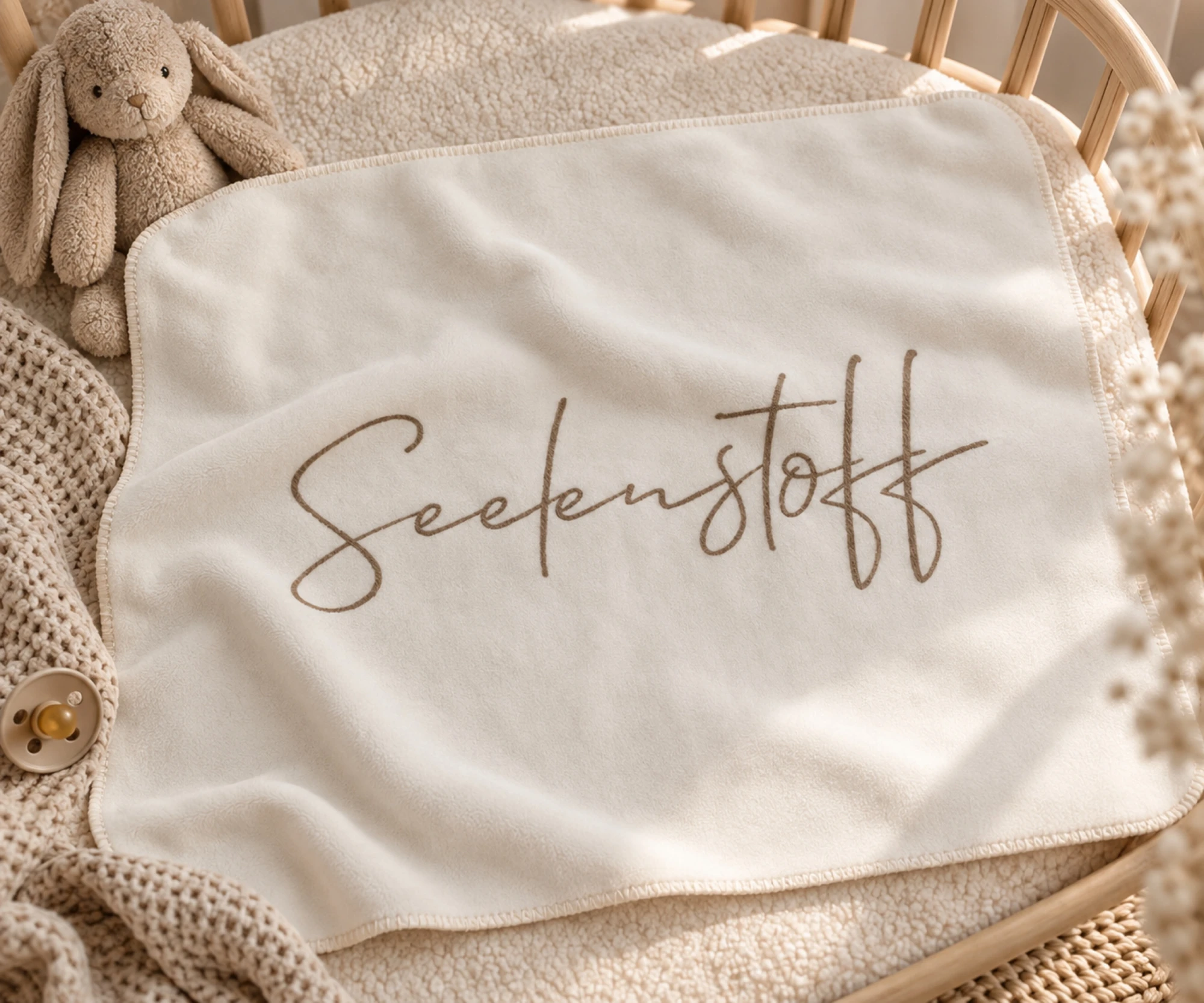 Seelenstoff Babydecke Natur Detail