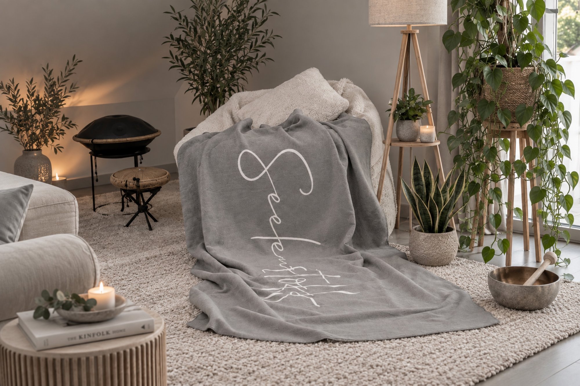 Seelenstoff Kuscheldecke Grau